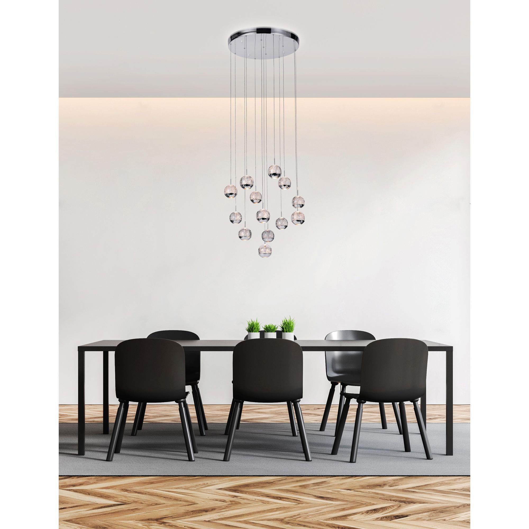 Image 6 Perrier 13 Light Multi Light Pendant With Chrome Finish more views