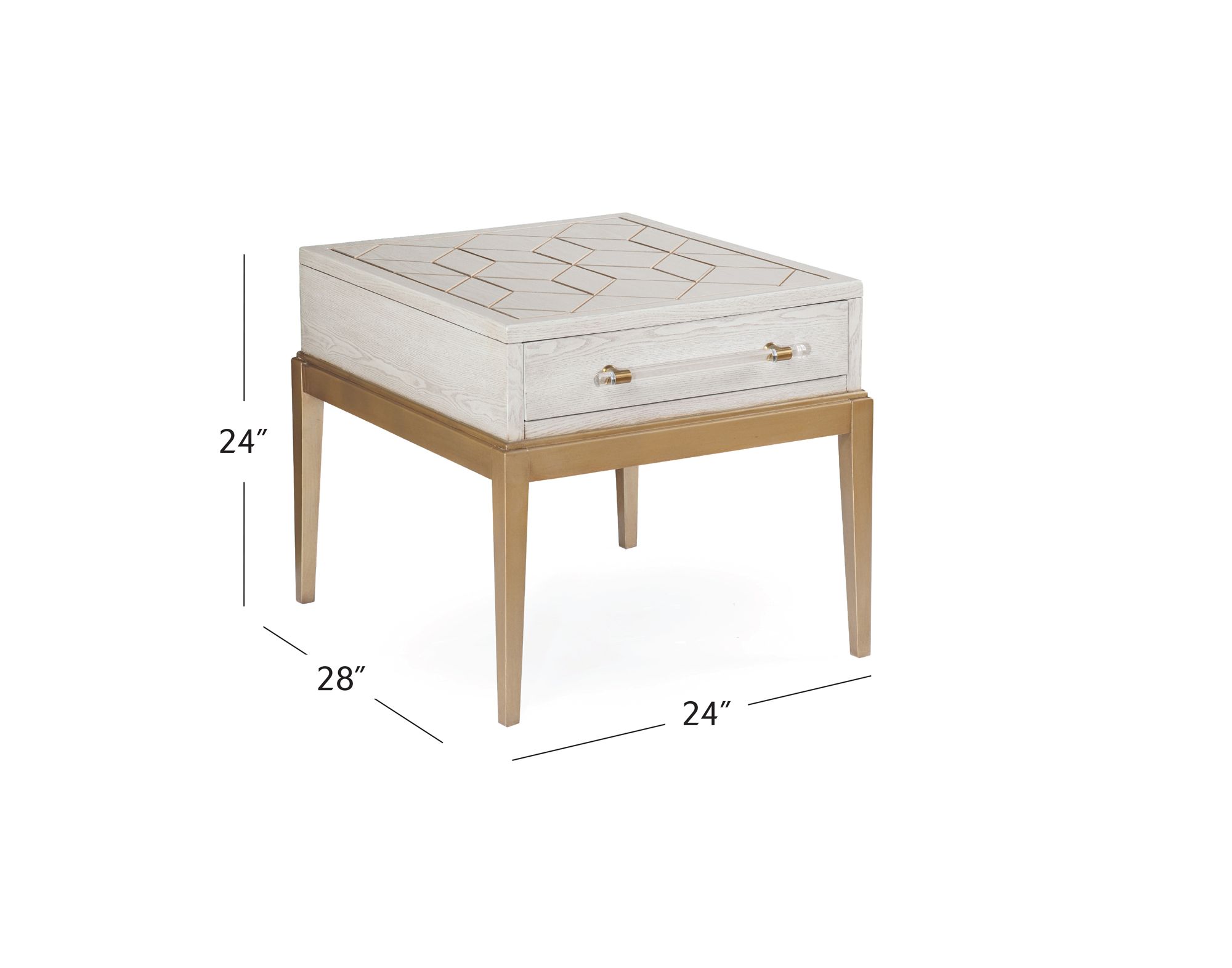 Image 4 Perrine 24" Soft White Wooden End Table more views