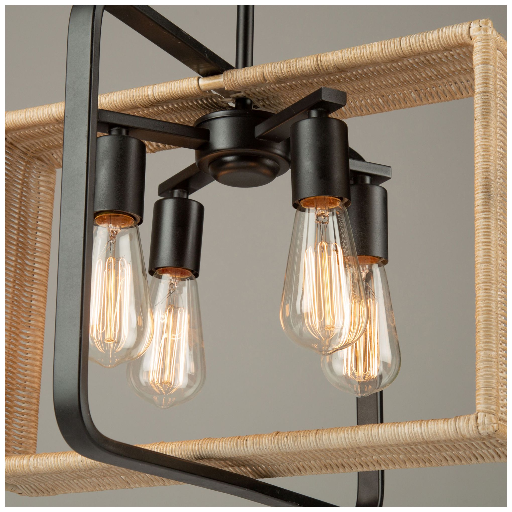 Perris 4 Light Pendant Black