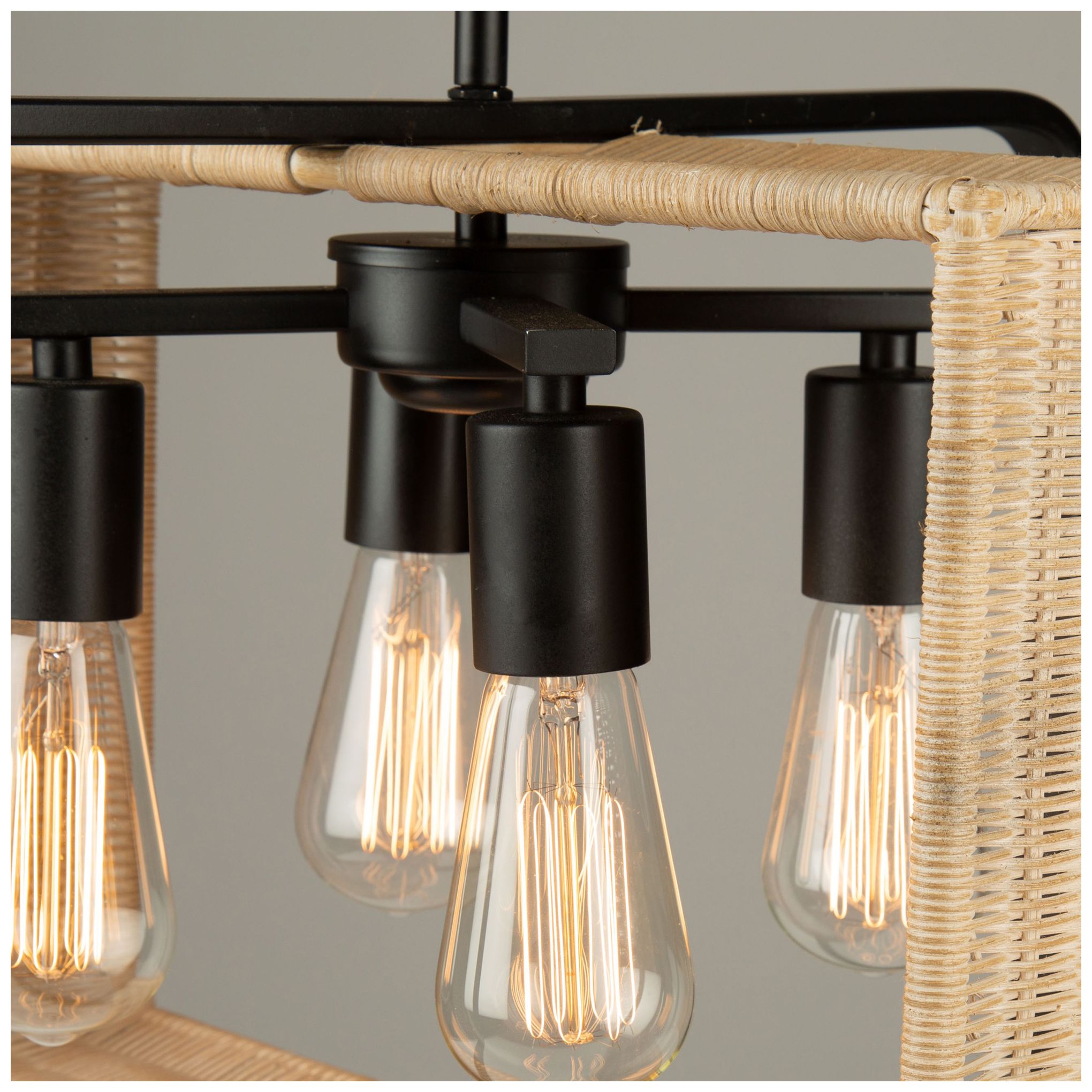 Perris 4 Light Pendant Black
