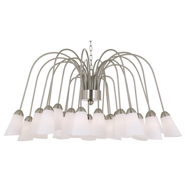 Image 1 Perrone 48" Wide Brushed Nickel 24-Light Chandelier