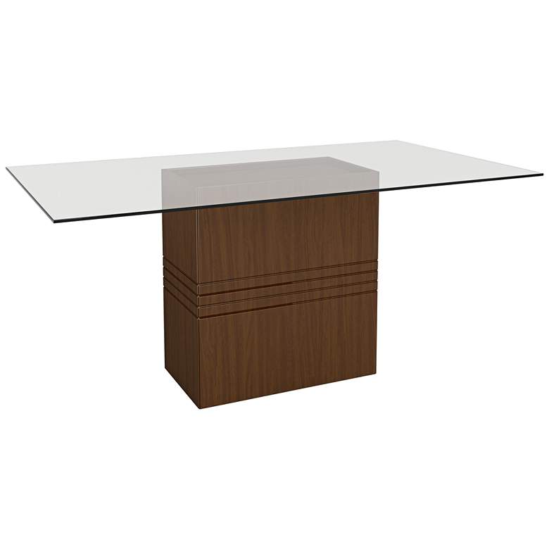 Image 1 Perry 1.6 Tempered Glass Top Nut Brown Dinning Table