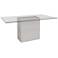 Perry 1.6 Tempered Glass Top Off-White Dining Table