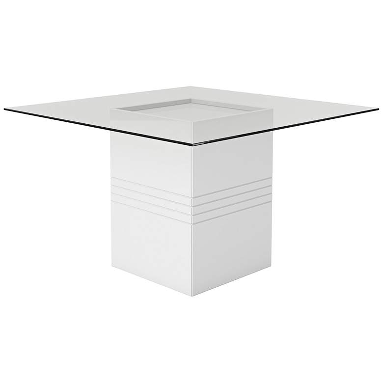 Image 1 Perry 1.8 55 inch Wide White Gloss Square Wood Dining Table