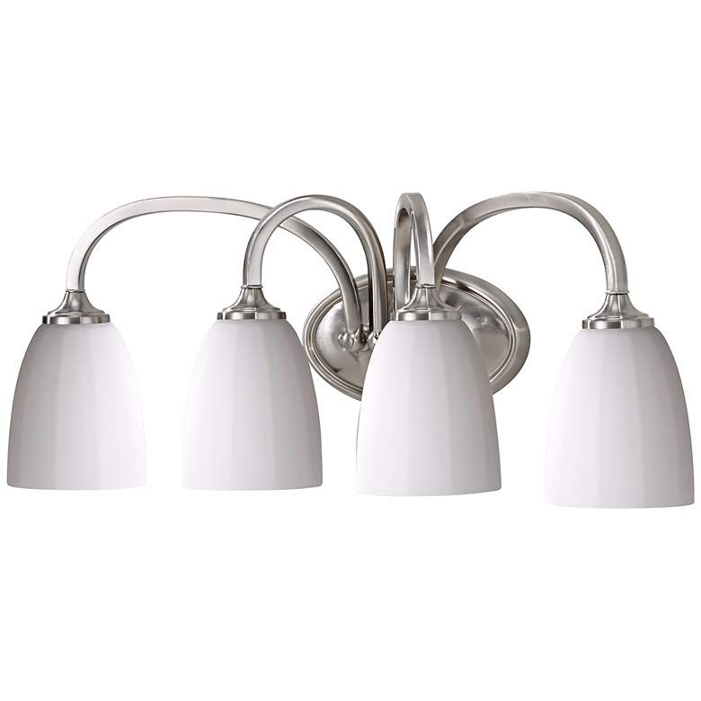 Image 1 Perry 24" Wide Brushed Steel Bathroom Light