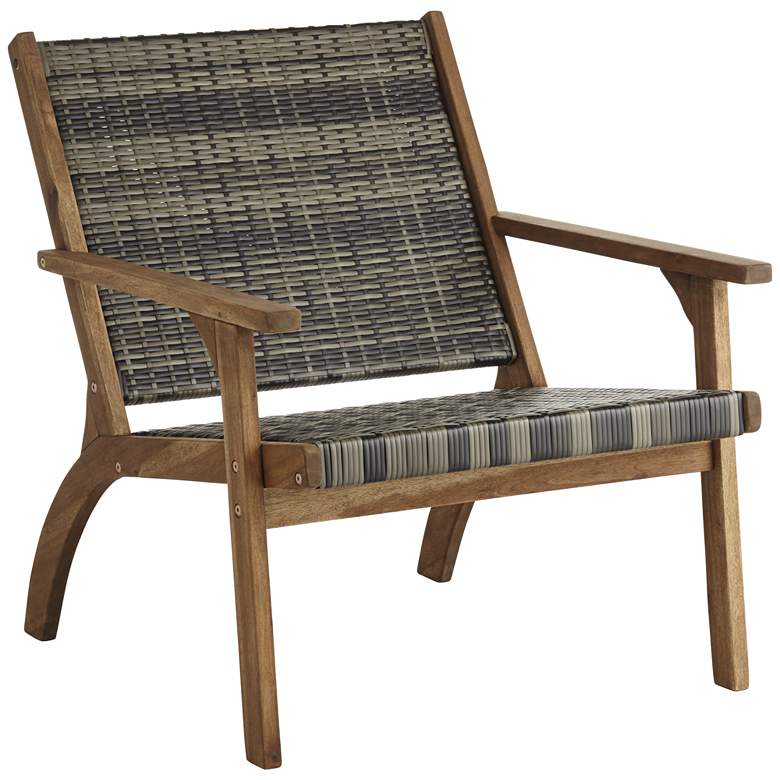 Image 1 Perry 27 1/2 inch Wide Gray Wood Outdoor Armchair