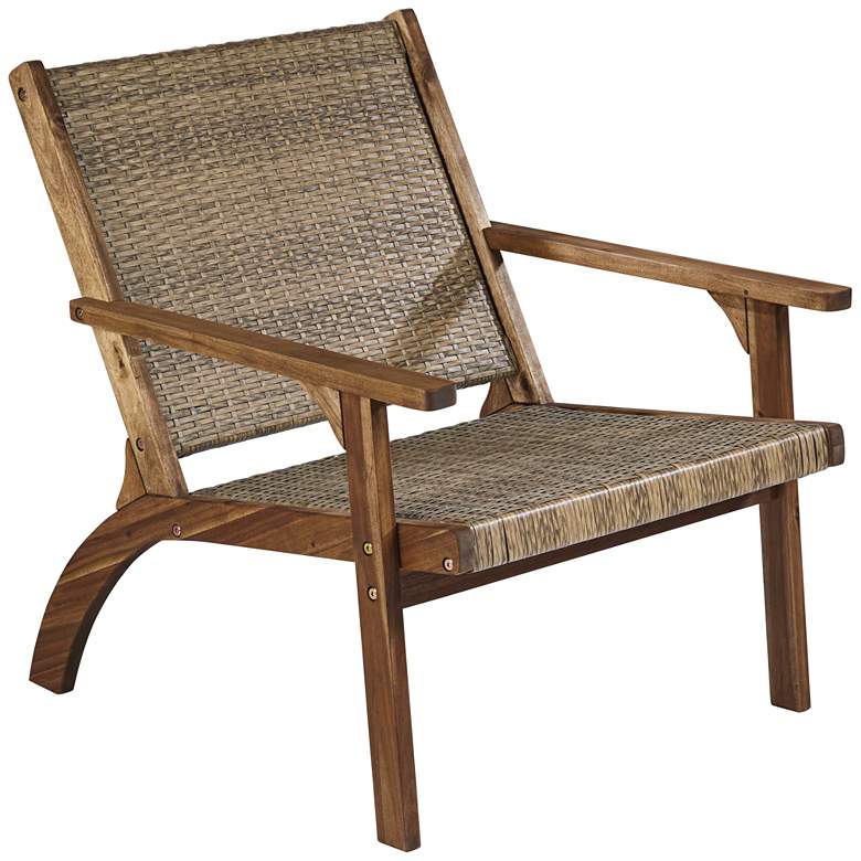 Image 3 Perry 27 3/4 inch Wide Natural Wood Outdoor Armchair