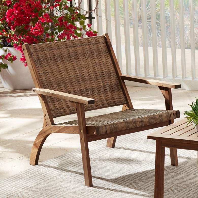Image 2 Perry 27 3/4" Wide Natural Wood Outdoor Armchair