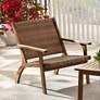 Perry 27 3/4" Wide Natural Wood Outdoor Armchair in scene