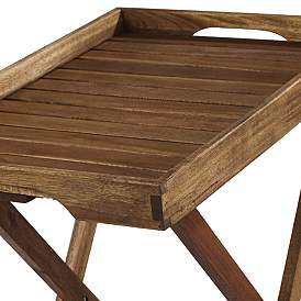 Image3 of Perry 27" Wide Natural Wood Outdoor Folding Tray more views