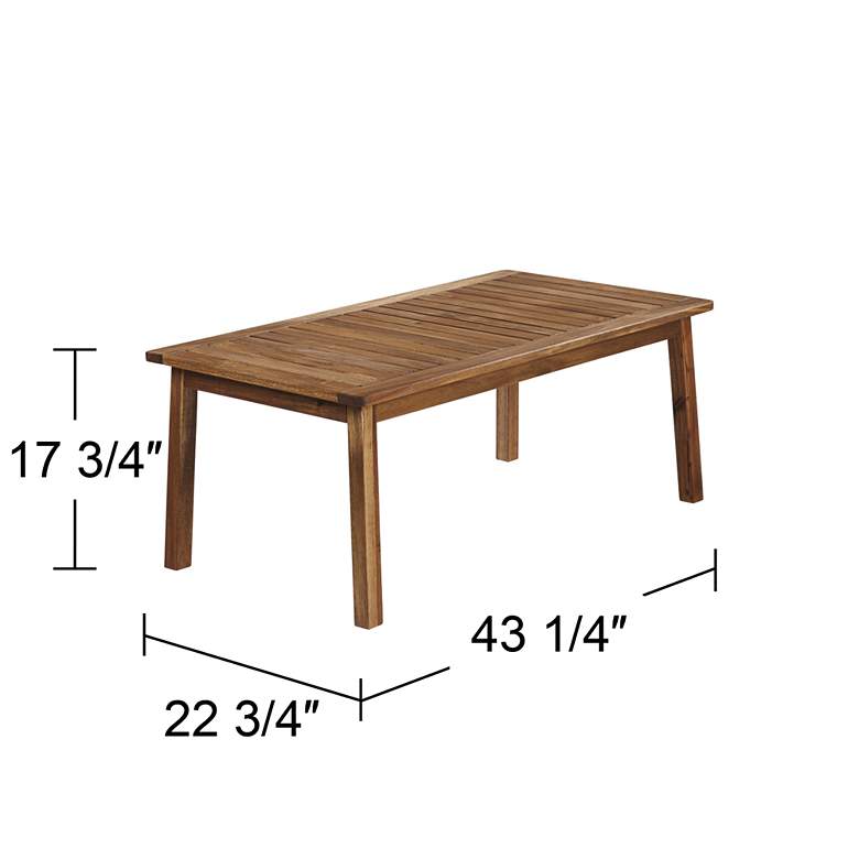 Image 7 Perry 43 1/4 inch Wide Wood Outdoor Coffee Table more views