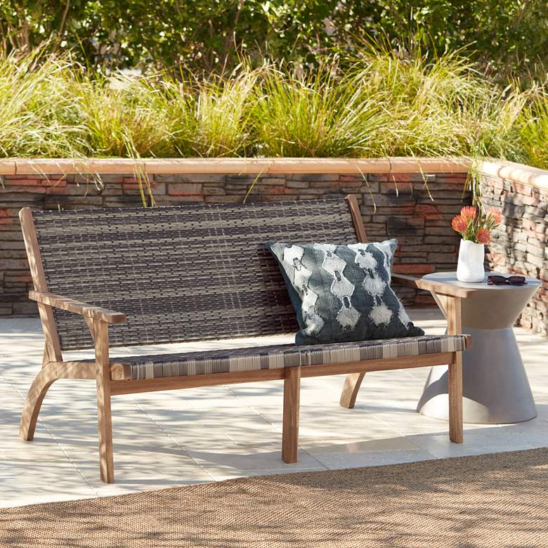 Image 1 Perry 52 3/4 inch Wide Gray Wood Outdoor Sofa