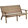 Perry 55 1/4" Wide Natural Wood Outdoor Sofa in scene