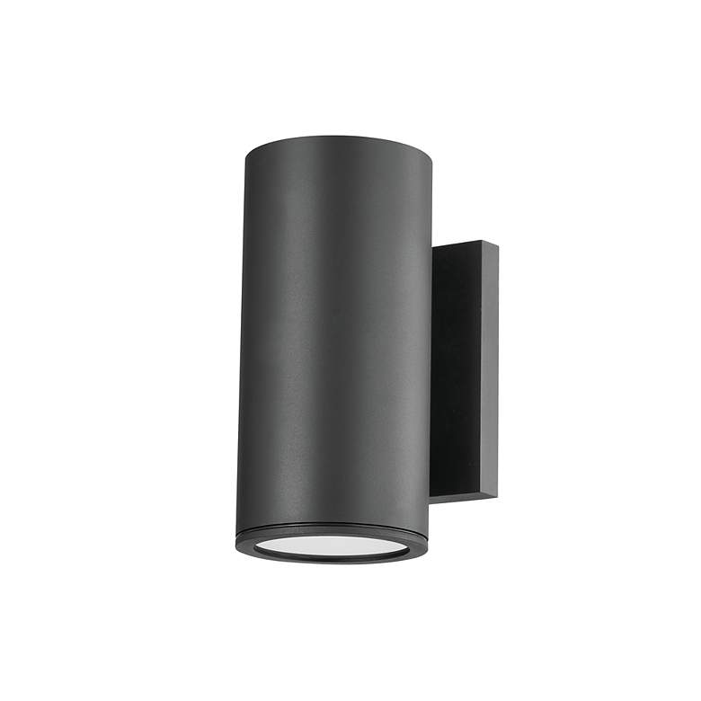 Image 2 Perry 9" High Texture Black Outdoor Wall Light more views