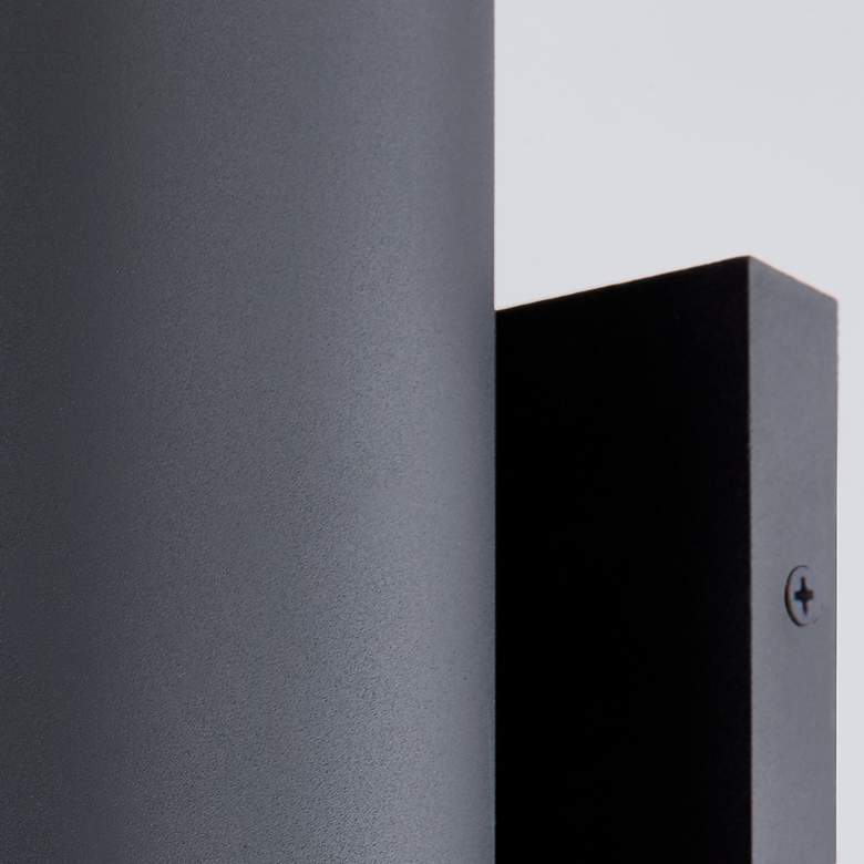 Image 4 Perry 9" High Texture Black Outdoor Wall Light more views