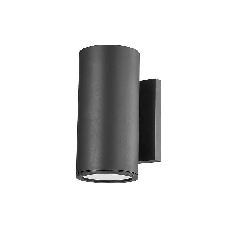Image 5 Perry 9" High Texture Black Outdoor Wall Light more views