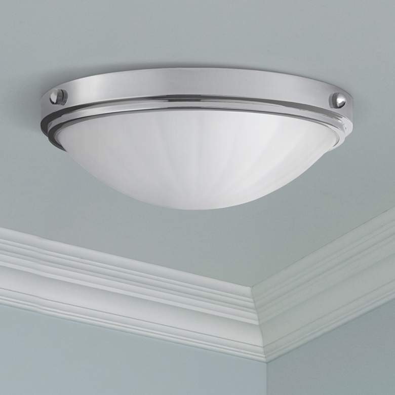 Image 1 Perry Chrome13 inch Wide Flushmount Ceiling Light