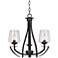 Perry Collection 20" Wide Black Iron Chandelier