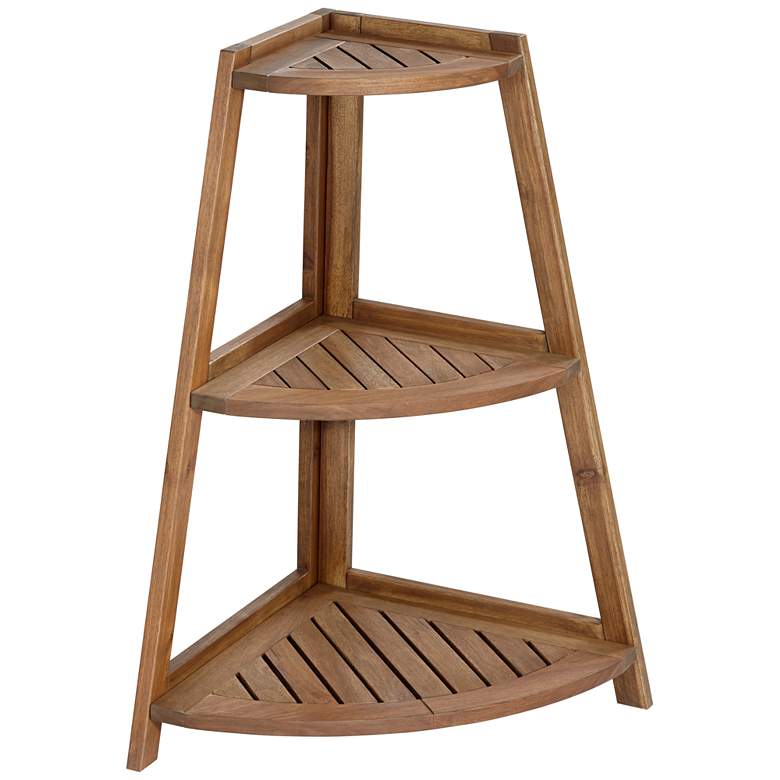 Image 2 Perry Wooden 3-Shelf Indoor-Outdoor Plant Stand