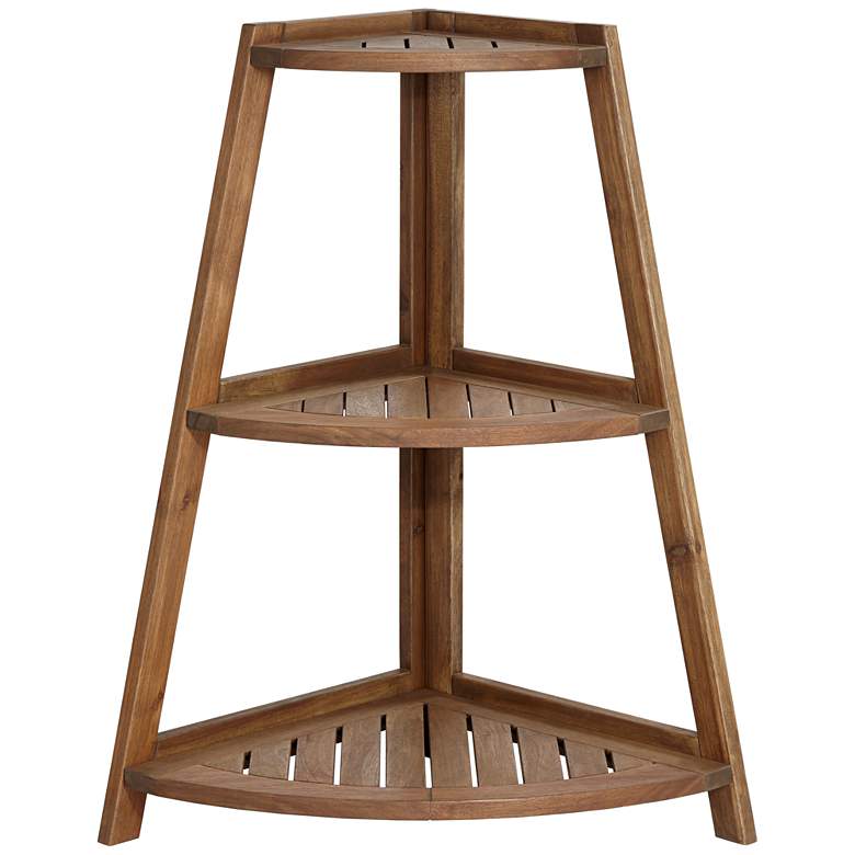 Image 5 Perry Wooden 3-Shelf Indoor-Outdoor Plant Stand more views
