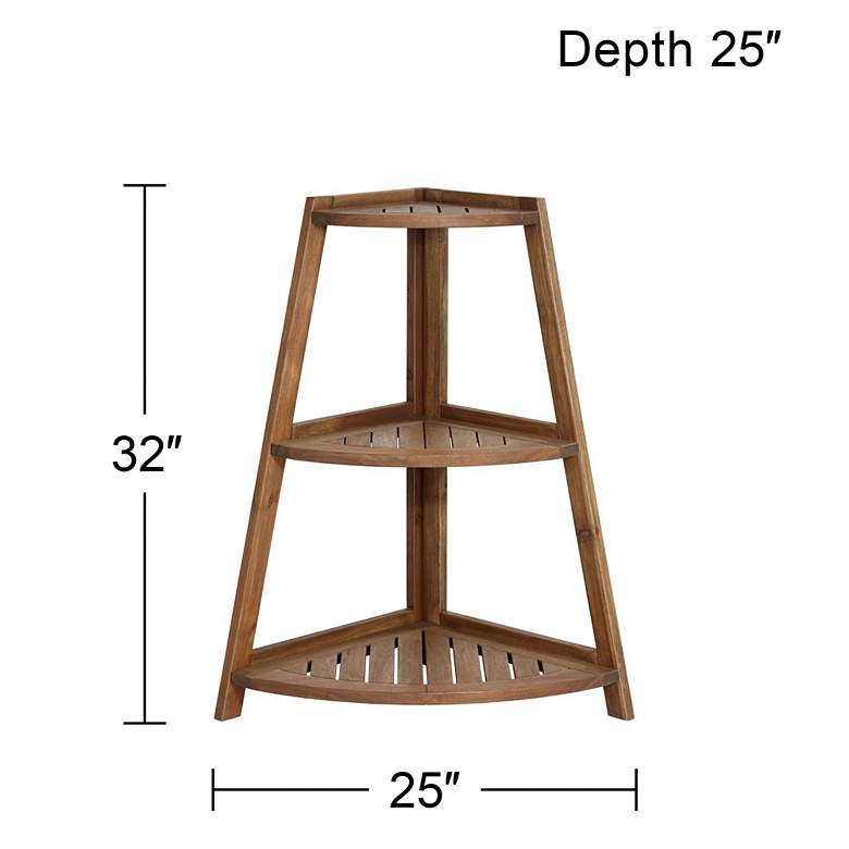 Image 7 Perry Wooden 3-Shelf Indoor-Outdoor Plant Stand more views