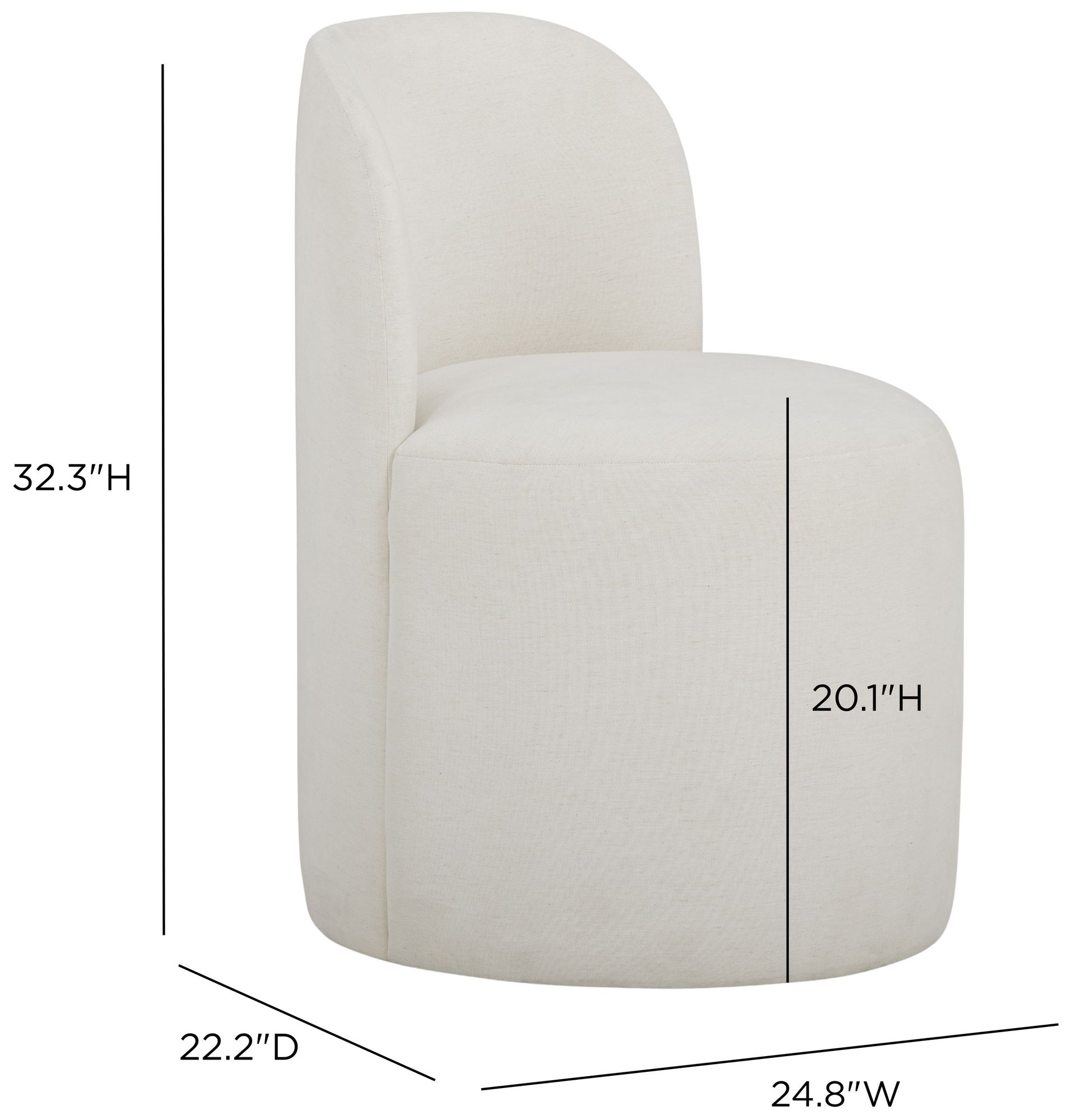Image 7 Persa Round Back Cream Performance Chenille Dining Chair more views