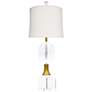 Perseid Antique Brass and Polished Crystal Table Lamp