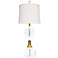 Perseid Antique Brass and Polished Crystal Table Lamp