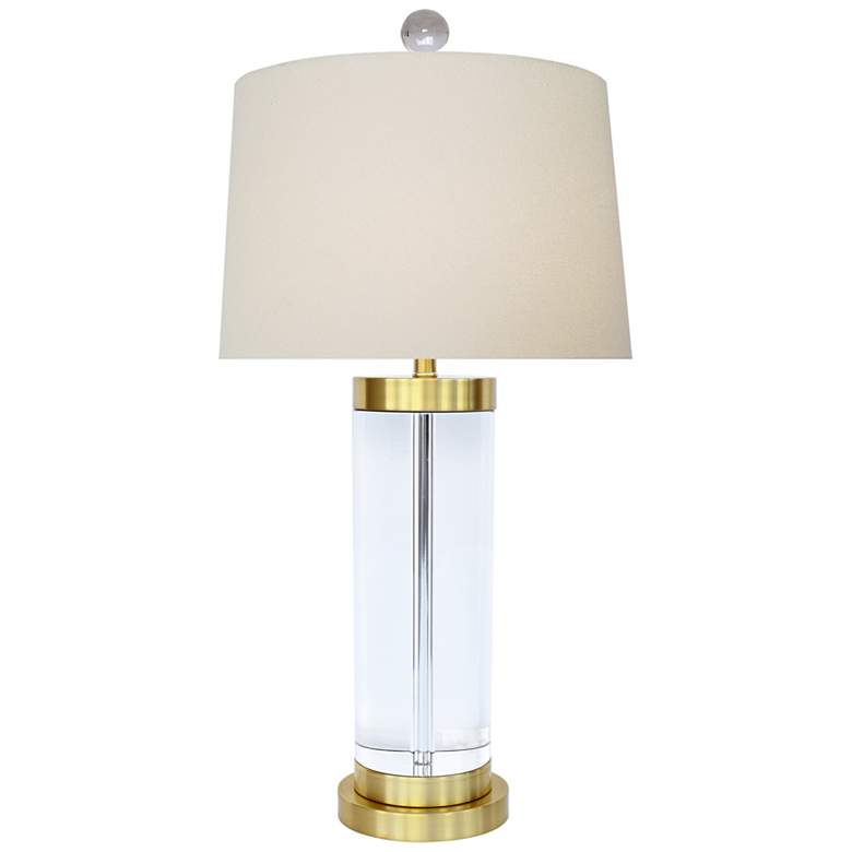 Image 1 Perseid Hand-Cut and Polished Crystal Cylinder Table Lamp