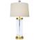 Perseid Hand-Cut and Polished Crystal Cylinder Table Lamp