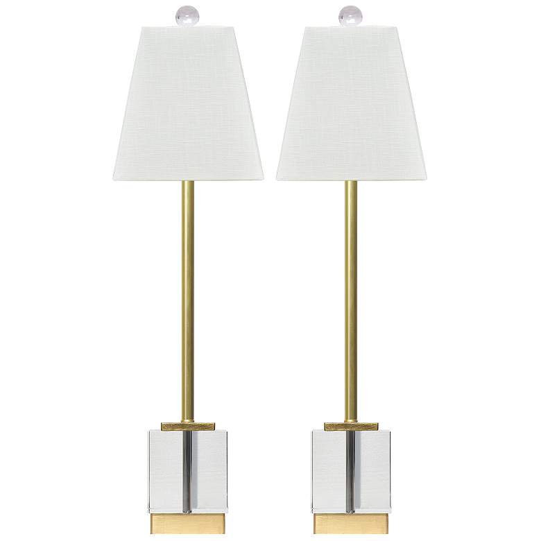 Image 1 Perseid Polished Crystal and Gold Leaf Table Lamps Set of 2