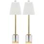 Perseid Polished Crystal and Gold Leaf Table Lamps Set of 2