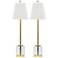Perseid Polished Crystal and Gold Leaf Table Lamps Set of 2