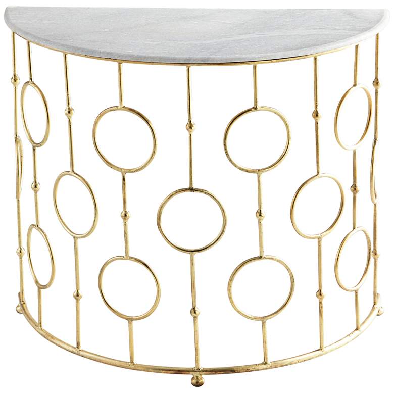 Image 1 Perseus Marble Top and Brass Console Table