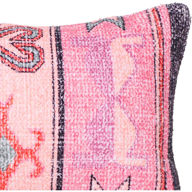 Image 2 Persia Pink Woven Fiber 27" x 10" Bolster Pillow more views
