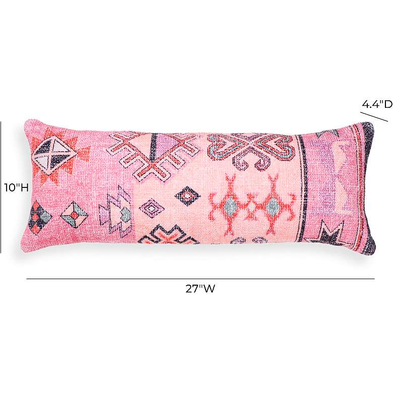 Image 4 Persia Pink Woven Fiber 27" x 10" Bolster Pillow more views
