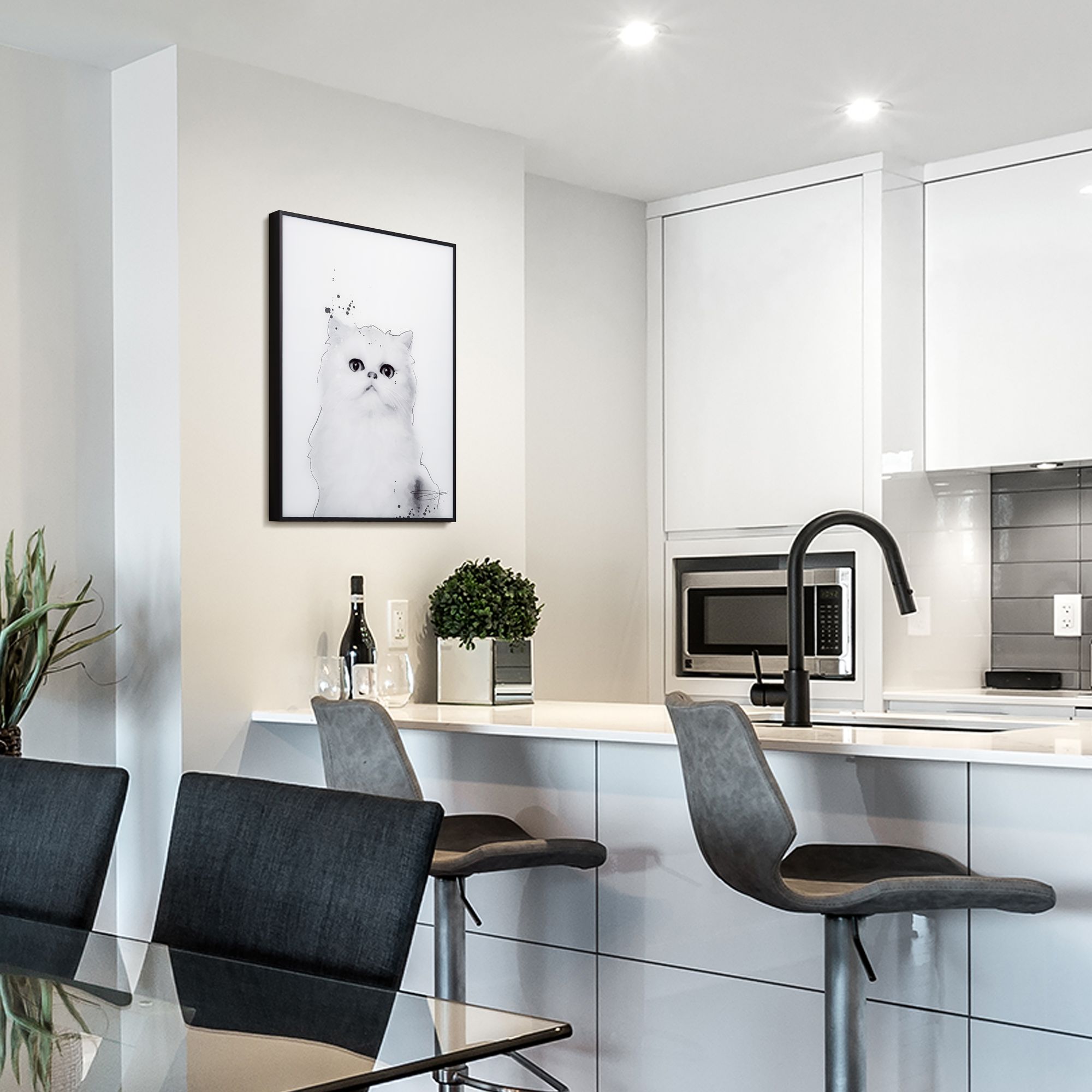 Persian 24" High Rectangular Framed Glass Wall Art in scene