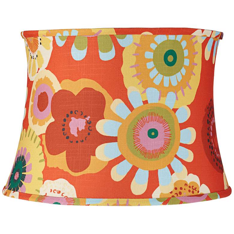 Image 1 Persimmon Floral Drum Lamp Shade 14x16x11.5 (Spider)