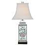 Persimmon Rose Medallion Porcelain Square Jar Table Lamp