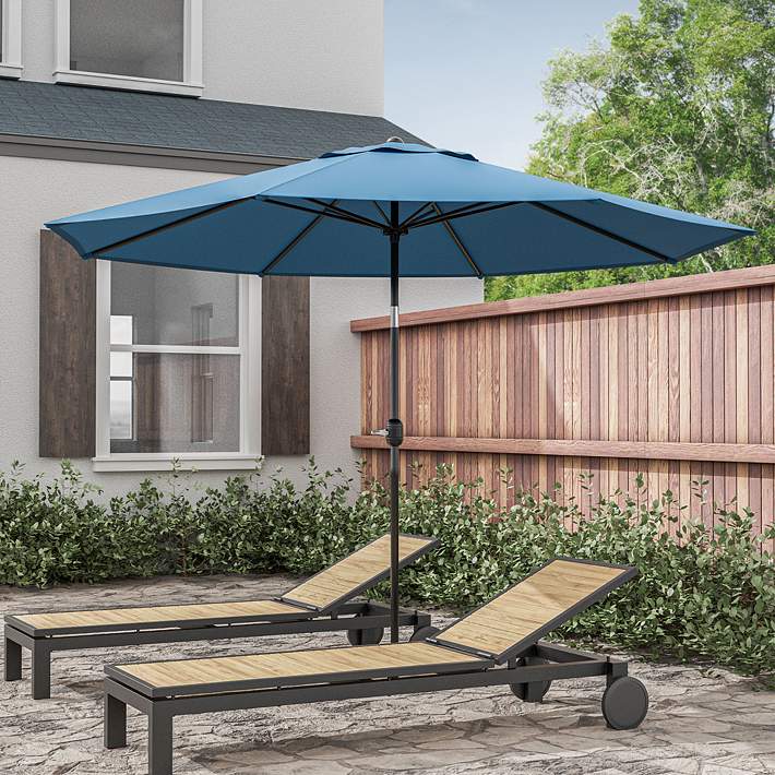Perth 11-Foot Blue Tilt Patio Umbrella with Carrying Bag - #0636E | Lamps Plus Perth 11-Foot Blue Tilt Patio Umbrella with Carrying Bag - #0636E | Lamps Plus