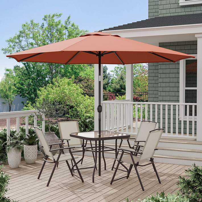 Perth 11-Foot Red Market Tilt Patio Umbrella w/ Carrying Bag - #0637E | Lamps Plus Perth 11-Foot Red Market Tilt Patio Umbrella w/ Carrying Bag - #0637E | Lamps Plus