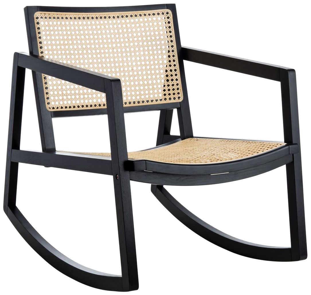 black rattan rocking chair