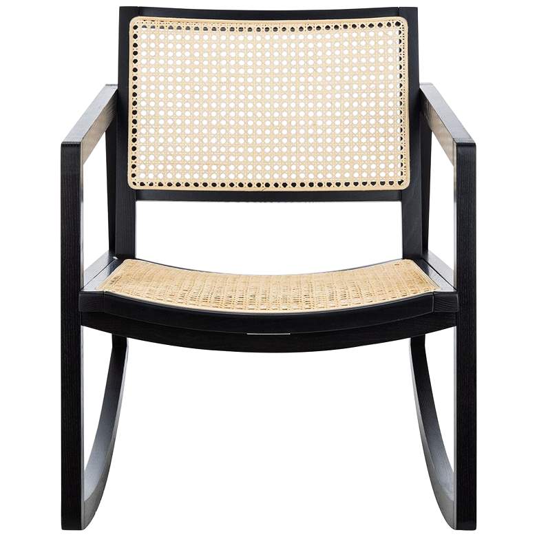 Image 3 Perth Black and Natural Rattan Rocking Chair more views