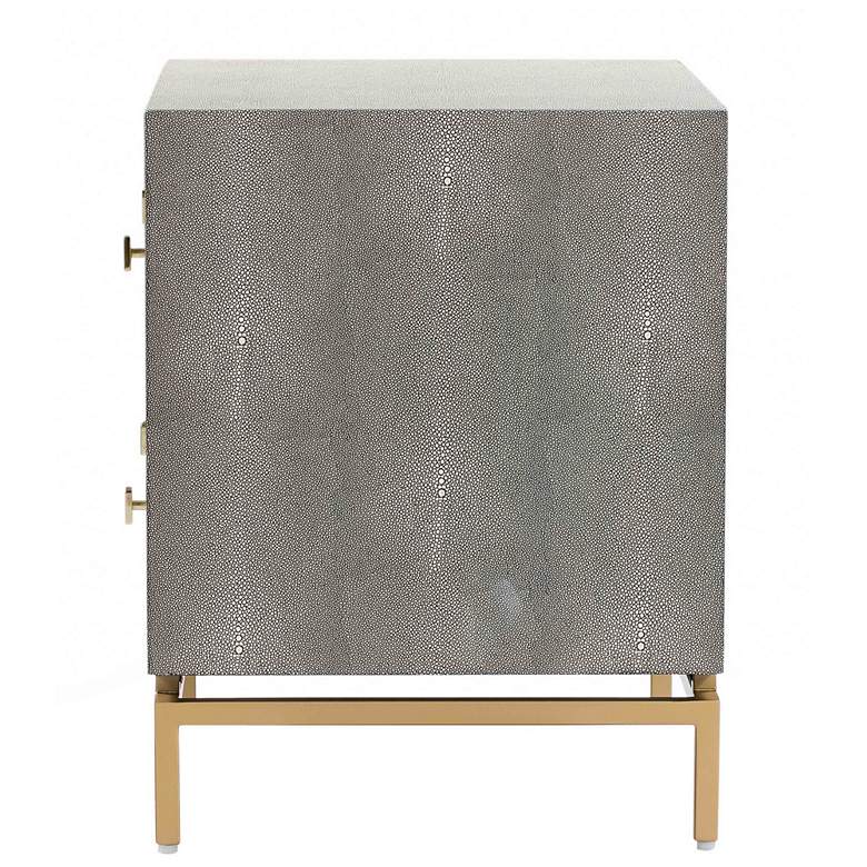 Image 3 Pesce Shagreen 25 inch Wide Textured Gray 2-Drawer Nightstand more views