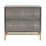 Pesce Shagreen 25" Wide Textured Gray 2-Drawer Nightstands Set of 2