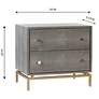 Pesce Shagreen 25" Wide Textured Gray 2-Drawer Nightstands Set of 2