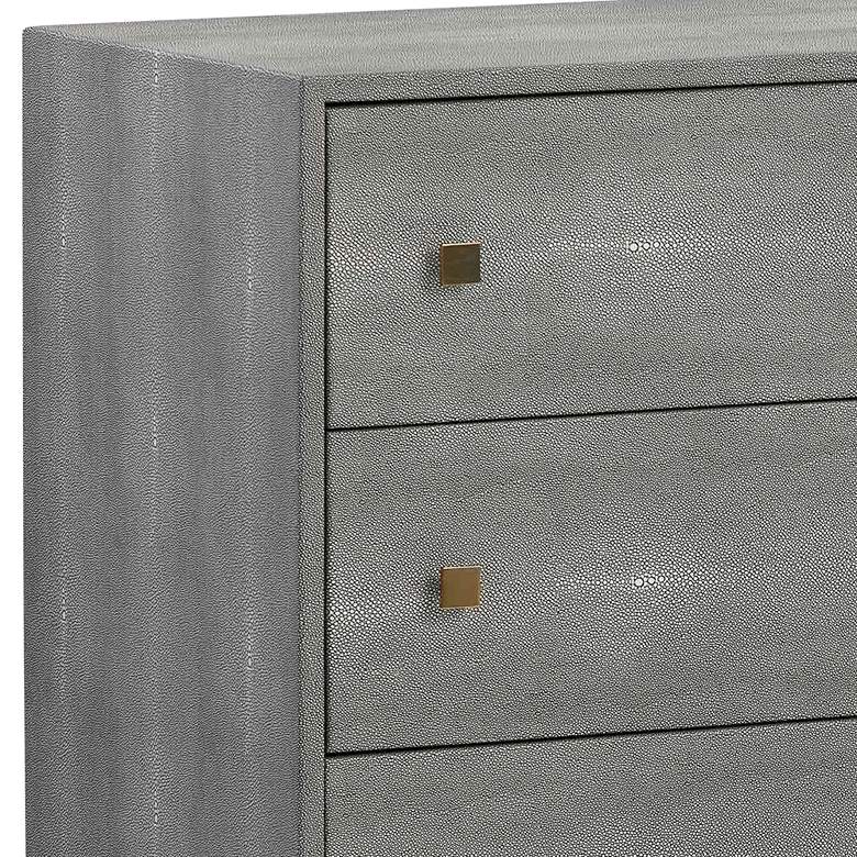 Image 3 Pesce Shagreen 57" Wide Gray Acacia Wood and Iron 6-Drawer Dresser more views