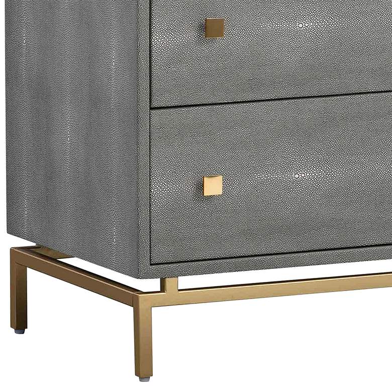 Image 4 Pesce Shagreen 57" Wide Gray Acacia Wood and Iron 6-Drawer Dresser more views