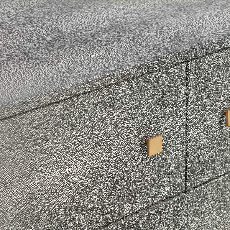 Image 5 Pesce Shagreen 57" Wide Gray Acacia Wood and Iron 6-Drawer Dresser more views