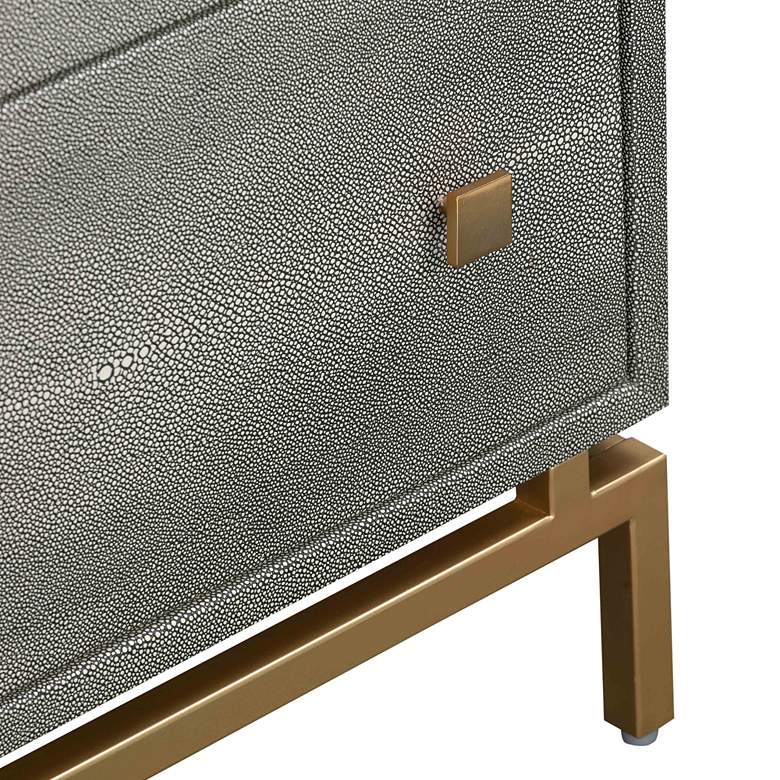 Image 7 Pesce Shagreen 57" Wide Gray Acacia Wood and Iron 6-Drawer Dresser more views